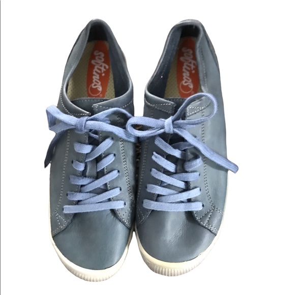 Shoes - Softinos by Fly London blue leather sneakers size 38